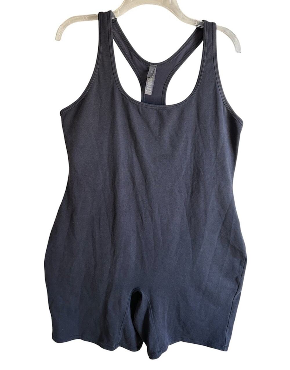 SKIMS Sleeveless Romper Womens 3X Gray Stretch Lounge Bodysuit Shortie One Piece